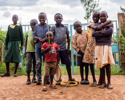 What else do you need when you have a wheel and a stick? Well, these beautiful children know very well what they wish for. (Kenya, 2017)
